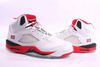 Nike Jordans Sneakers 5 Retro In White/Red Colorways