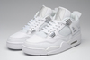 Nike Air Jordan 4 IV Retro 25th Anniversary White Silver Basketball Shoes