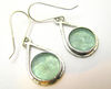 Tear Drop Bluish Roman Glass 925 Sterling Silver Earrings