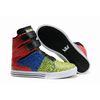 High Top Supra Shoes Green and Black/Blue/Red Womens Size Online Sale - Supra Tk Society