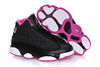 Kids Size Nike Michael 13 Retro Basketball Sneakers White Black Pink Colorway