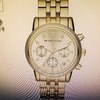 Michael Kors Ritz Round Goldtone Stainless Steel Chronograph Bracelet Watch