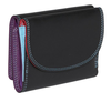 BelArno Trifold Multi Color Wallet in Black Rainbow Combination