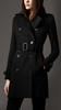 MID-LENGTH WOOL CASHMERE TRENCH COAT black size 8