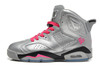 Lady Nike Jordan Brand "Valentines Day" Sports Trainers Metallic Silver/Black/Vivid Pink Air Retro 6 GS