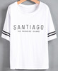 Striped Letters Print T-Shirt
