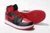 Men Size Retro Jordan 1 Leather (Black/Red) - High Shoes