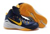 "Paul George" PE Nike Hyperdunk 2014 Midnight Navy Yellow and Cement Grey NBA Sports Shoes