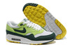 Mens Air Max 1 Running Shoes In White & Gorge Green