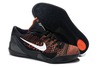 Black with Orange and White Basketball Sneakers Nike Kobe 9 Elite Low Design