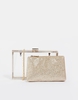 New Look Clear Box Clutch with Removable Glitter Pouch