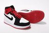 Mens NIke REtro Jordan 1 High Top Black and Red Suede Basketball Shoes