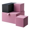 ПАЛЬРА Набор коробок с крышкой, 4 шт, светло-розовый, 109x112 см