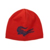 Красный шарф и шапка Lacoste с крокодилом