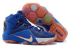 Mens Nike Brand New Release Air LeBron James 12 Basketball Sneakers - White Orange and Navy Blue Colorway