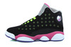 "Venom Green" Air Jordan 13 GS Ladies Size Black Pink Grey and Green Colors Nike Sport Shoes