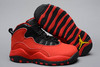 Red/Black/Orange Girls Nike Air Jordan 10 Retro Fusion Athletic Shoes on Sale for Kids