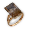 Золотое кольцо с крупным темным раухтопазом