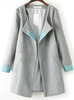 Grey Long Sleeve Loose Woolen Trench Coat - Sheinside.com