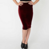 american apparel: velvet mid length pencil skirt