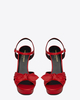 SAINT LAURENT BIANCA 105 BOW SANDAL IN RED LEATHER