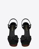 SAINT LAURENT BIANCA 105 BOW SANDAL IN BLACK LEATHER