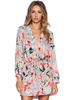 Purple Long Sleeve Floral Print Dress - Sheinside.com