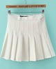 White High Waist Pleated Skirt