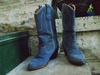 Кантри сапоги кожаные синие :)