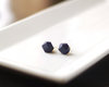 Navy Geometric Stud Earrings