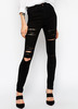 Black Slim Cut Out Pant - Sheinside.com