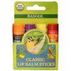 Badger Company, Organic Classic Lip Balm Sticks, 4 Lip Balm Sticks, .15 oz (4.2 g) Each - iHerb.com