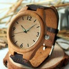 Часы из дерева с ремешком из кожи