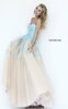 Light Blue Nude Sherri Hill 11200 Lace Prom Dress Strapless