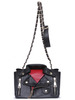 Black Zipper Clothes Pattern PU Shoulder Bag - Sheinside.com