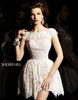 2015 SH 2957 Ivory/Nude Flirty Cap Sleeve Lace Cocktail Prom Dress