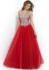 Blush 5423 Dazzling Beaded V-Neck Ball Gown