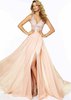 Mori Lee 97018 Beaded Side Slit Blush Gown