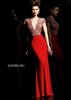 2015 Sherri Hill 2960 Red/Nude Sexy Vneck Cap Sleeve Prom Dress