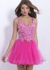 Blush 9874 Straps Fully Beaded A Line Dress