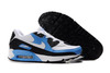 Womens Air Max 90 Leather White White Black Vivid Blue 52387