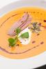 Cream soup de citrouille avec le magret de canard