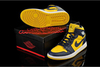 Air Jordan 1 Retro Shoes "Mid Marquette" Phat Yellow Navy Blue W