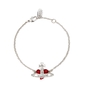 DIAMANTE HEART BRACELET RED