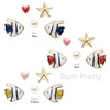 Серьги 'Рыбы+морская звезда+сердечко+жемчужина' / 'Fish+Starfish+Heart+Pearl' Earrings
