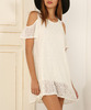 White Off The Shoulder Lace Dress -SheIn(Sheinside)