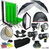 Photography Studio 4 Strobe Flash Light kit 3 Backdrop Stand Muslin Photo