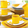 Набор ярко-желтой или салатовой посуды