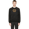 Пуловер Dolce & Gabbana Black Brocade Bee & Crown Embroidery Pullover