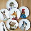 Dapper Animal Plates (Fox and Doe)